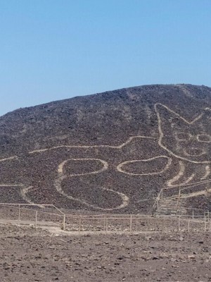 The discovery of the figure of a feline on a hillside in Nazca, Peru, was announced by the Peruvian Ministry of Culture on 15 October, 2010.