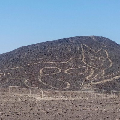 The discovery of the figure of a feline on a hillside in Nazca, Peru, was announced by the Peruvian Ministry of Culture on 15 October, 2010.