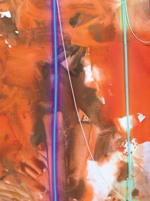 Blue Cut Fire (detail; 2017), Mary Weatherford.