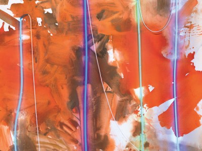 Blue Cut Fire (detail; 2017), Mary Weatherford.