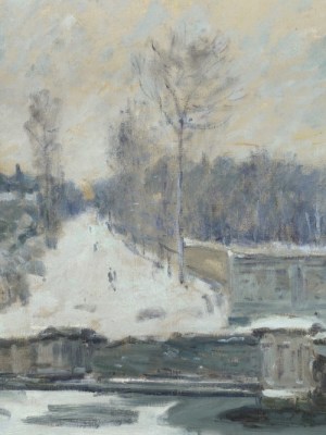 The Watering Place at Marly-le-Roi (detail; c. 1875), Alfred Sisley.