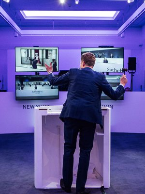 A livestreamed sale at Sotheby’s in June 2020.