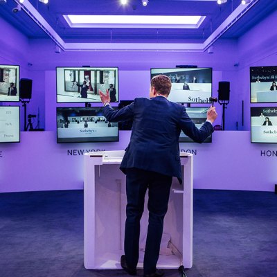 A livestreamed sale at Sotheby’s in June 2020.
