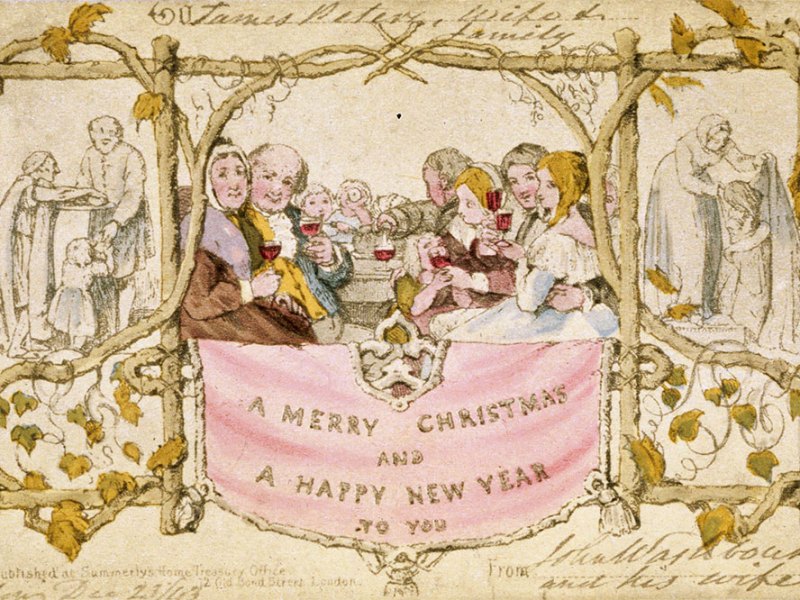 The first Christmas card, commissioned by Henry Cole and designed by John Calcott Horsley, published in 1843. Christie’s, London (estimate £5,000–£8,000)