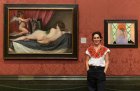 Rosalind Nashashibi at her exhibition ‘An Overflow of Passion and Sentiment’ in the National Gallery, London