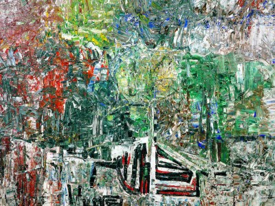 L’étang – Hommage à Grey Owl (detail; 1970), Jean-Paul Riopelle.
