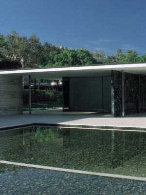 Replica of the Barcelona Pavilion designed by Ludwig Mies Van der Rohe and Lilly Reich for the International Exposition of 1929 and rebuilt in 1983.