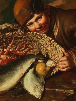 Boy with a Basket of Fish and Lobsters (18th century), Giacomo Ceruti.