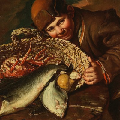 Boy with a Basket of Fish and Lobsters (18th century), Giacomo Ceruti.