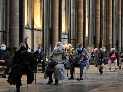 Gothic revival? The vaccine queue at Salisbury Cathedral