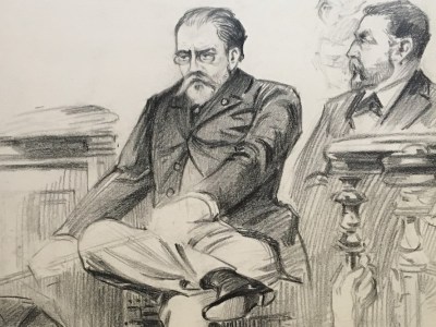 Zola on trial (1898), Maurice Feuillet.