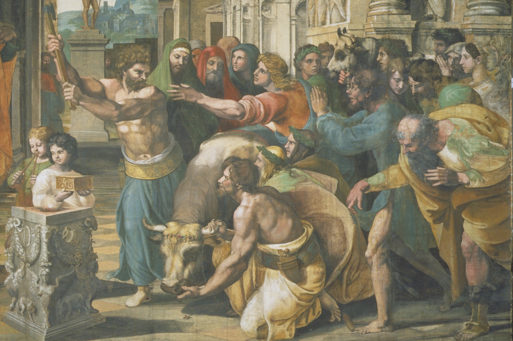 The Sacrifice at Lystra (detail; 1515–16), Raphael.