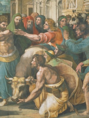 The Sacrifice at Lystra (detail; 1515–16), Raphael.