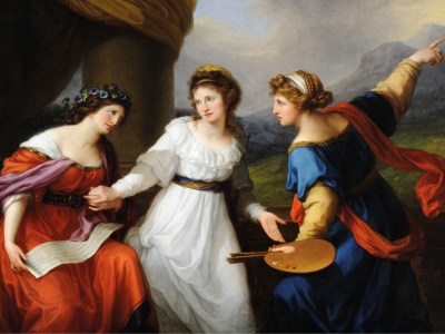Self-portrait of the Artist Hesitating Between the Arts of Music and Painting (1794), Angelica Kauffman. Nostell Priory, West Yorkshire.