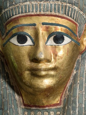 Mummy mask of a man (detail; c. 100 BC), Lahun, Egypt.