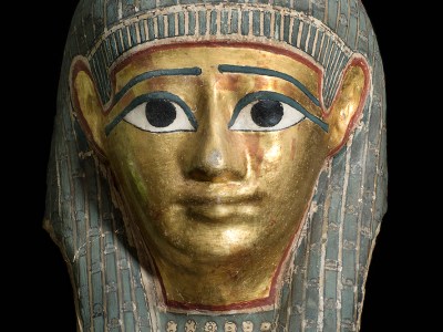 Mummy mask of a man (detail; c. 100 BC), Lahun, Egypt.