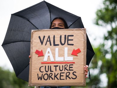 Gloomy forecast: at a protest against job cuts in the culture sector in summer 2020.