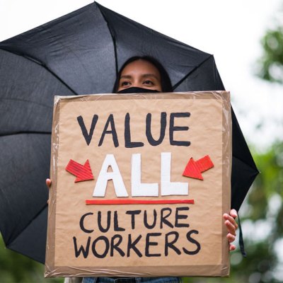 Gloomy forecast: at a protest against job cuts in the culture sector in summer 2020.