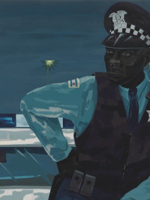 Untitled (policeman) (detail; 2015), Kerry James Marshall.
