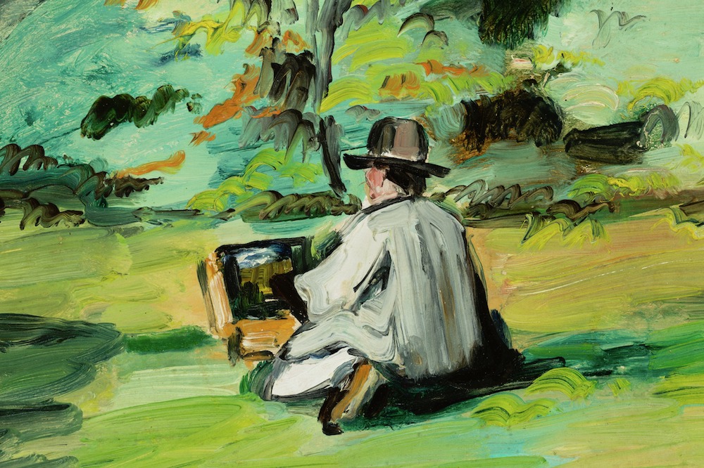 A Painter at Work (Justin Gabet) (detail; c. 1874–75), Paul Cézanne.