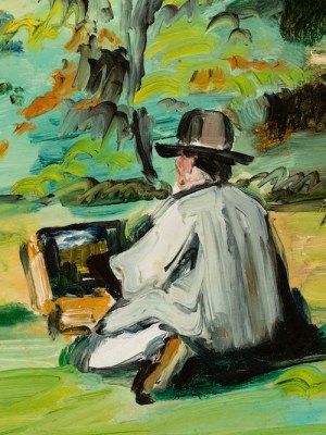 A Painter at Work (Justin Gabet) (detail; c. 1874–75), Paul Cézanne.