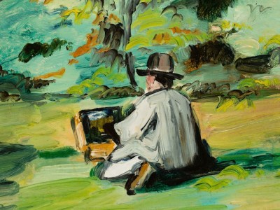 A Painter at Work (Justin Gabet) (detail; c. 1874–75), Paul Cézanne.