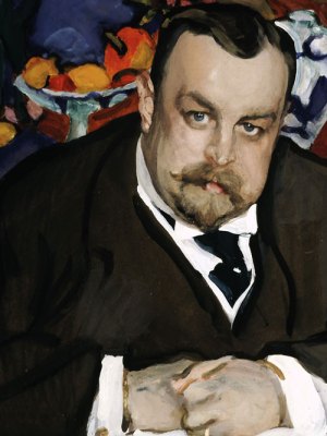 Portrait of the Collector of Modern Russian and French Paintings, Ivan Abramovich Morozov (detail; 1910), Valentin Serov. Courtesy Tretyakov Gallery, Moscow