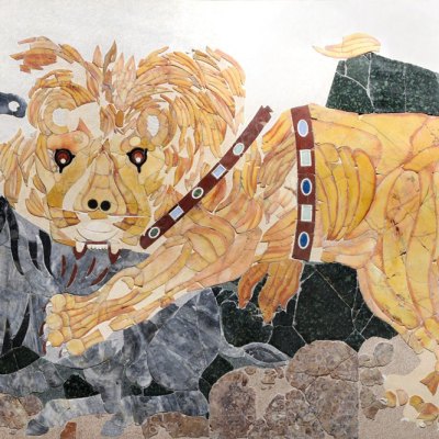 Wall panel in opus sectile (c. 394), from a Roman house outside the Porta Marina, Ostia. Museo dell’Alto Medioevo, Rome