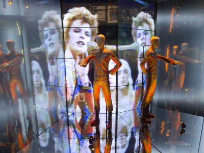 Installation view of ‘David Bowie Is’ at the Victoria and Albert Museum, London, in 2013.