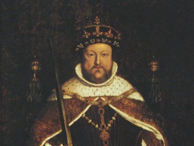 Crowning Glory? Henry VIII wearing the lost Tudor crown in a portrait by Hans Holbein.