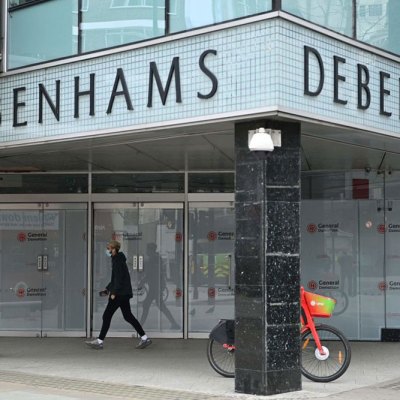 Requiem for a dream: a shuttered Debenhams on Oxford Street, March 2021.