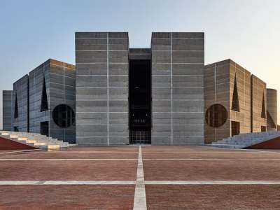 National Assembly Building of Bangladesh, Dhaka (1962–83), designed by Louis Kahn (1901–74).