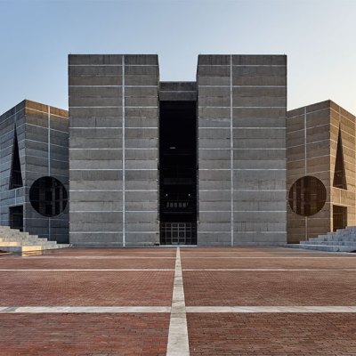 National Assembly Building of Bangladesh, Dhaka (1962–83), designed by Louis Kahn (1901–74).
