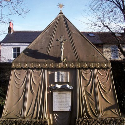 The tomb of Richard and Isabel Burton at the church of St Mary Magdalen, Mortlake, built 1891.