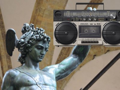 Broadcasting legend? Cellini’s Perseus plus boombox