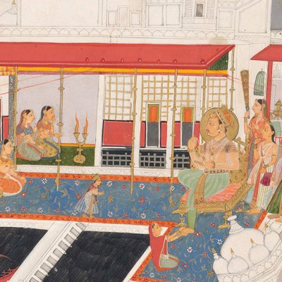 The Mood of Kota Palace (detail), (c. 1700), unknown artist, Udaipur. National