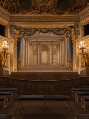The Queen's Theatre at Versailles, built 1779–79 by Richard Mique for Marie Antoinette.
