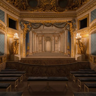 The Queen's Theatre at Versailles, built 1779–79 by Richard Mique for Marie Antoinette.