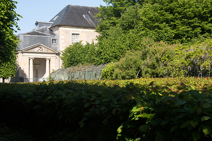 The exterior of the theatre within the Petit Trianon domaine at Versailles.