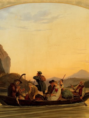 Ferry at the Schreckenstein Castle (1837), Ludwig Richter.