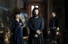 Leonardo, leading man: Adrian Turner as Leonardo da Vinci (centre), with Matilda De Angelis as Caterina da Cremona (left) and Freddie Highmore as Stefano Giraldi (right)