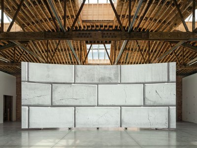 Gallery wall: installation view of Lucy Raven’s ‘Ready Mix’ (2021) at Dia Chelsea, New York.