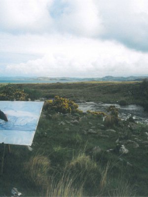 Work on the wild side – James Morrison painting in Scotland. Photo: Estate of James Morrison