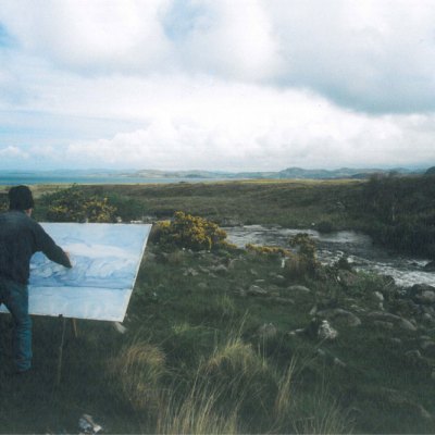 Work on the wild side – James Morrison painting in Scotland. Photo: Estate of James Morrison