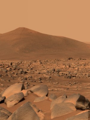 An image of the ‘Santa Cruz’ mountain on Mars, taken by Perseverance's Mastcam-Z in April 2021.