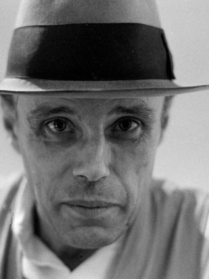 Joseph Beuys in 1975, photographed by Caroline Tisdall.