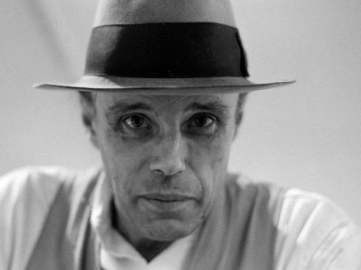 Joseph Beuys in 1975, photographed by Caroline Tisdall.