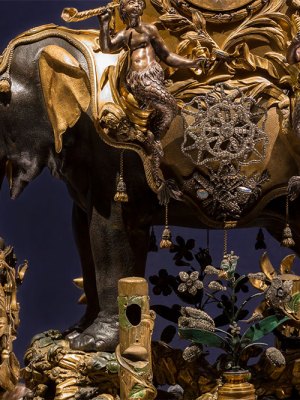 Captive audience: a close-up of the musical elephant automaton at Waddesdon Manor.