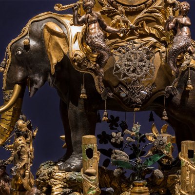 Captive audience: a close-up of the musical elephant automaton at Waddesdon Manor.