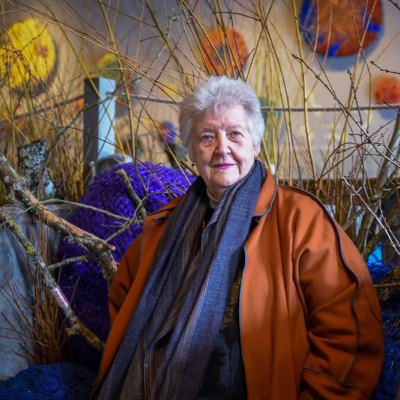 Sheila Hicks at an exhibition of her work at the Chaumont-sur-Loire castle in 2017.